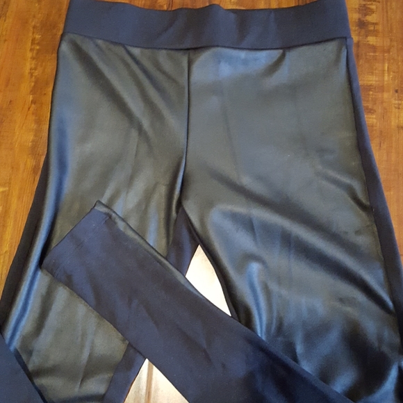 Matty M Pants - Pleather Front Leggings